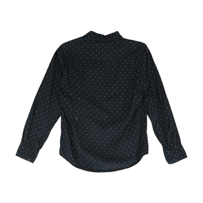 Navy Print Long Sleeve Button Down
