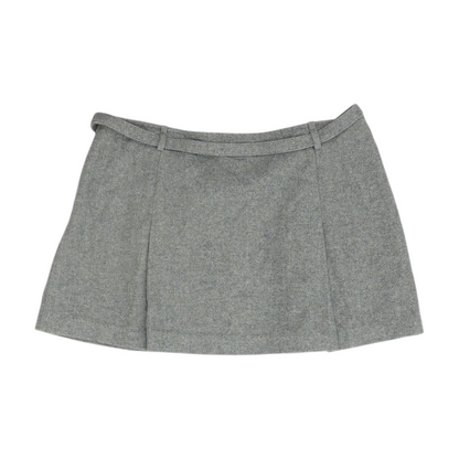 Gray Herringbone Mini Skirt