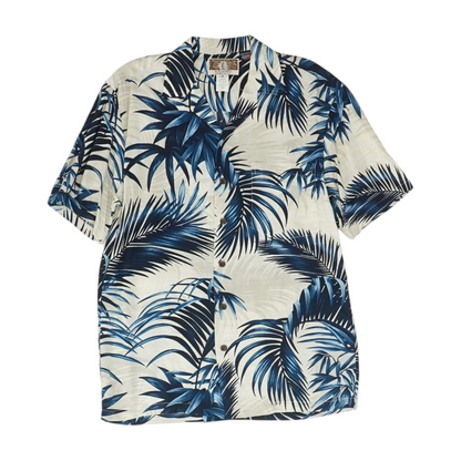Beige Tropical Short Sleeve Button Down