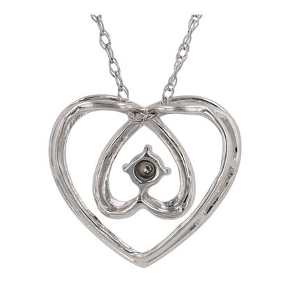 10K White Gold Diamond Pendant Necklace