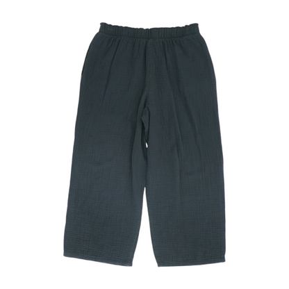 Black Solid Chino Capris