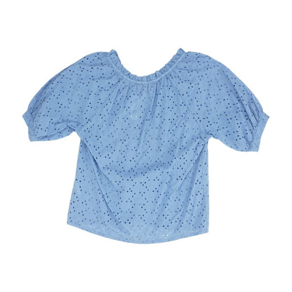 Blue Eyelet Blouse