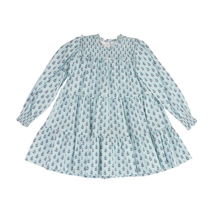Blue Floral Long Sleeve Blouse
