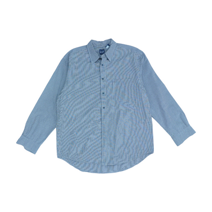 Navy Check Long Sleeve Button Down
