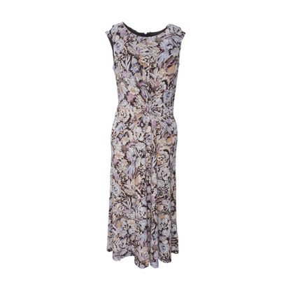 Brown Floral Midi Dress