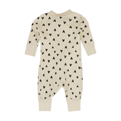 Beige Hearts One-Piece