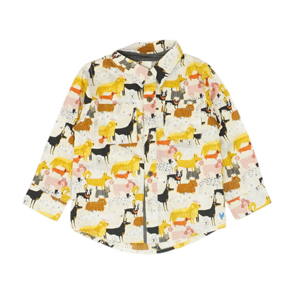 Multi Graphic Long Sleeve Button Down