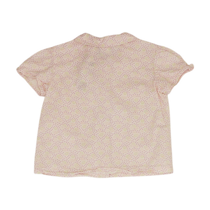White Floral Short Sleeve Button Down