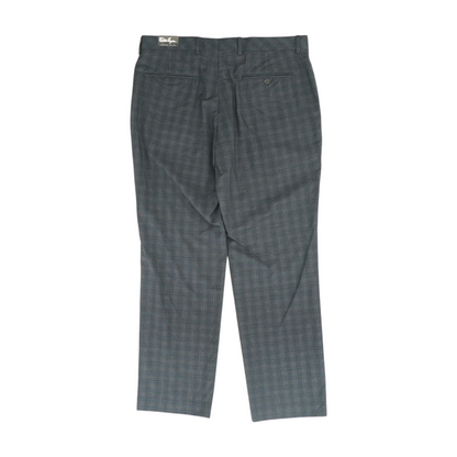 Gray Plaid Regular Pants