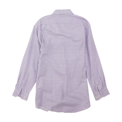 White Plaid Long Sleeve Button Down