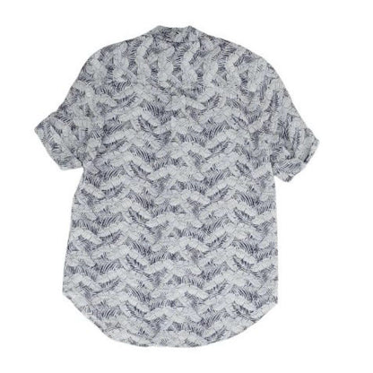Navy Graphic Button Down