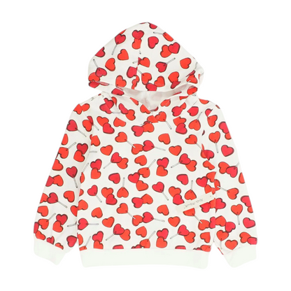 White Hearts Hoodie Pullover