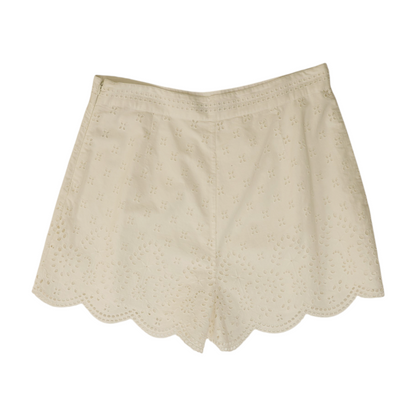 White Floral Chino Shorts