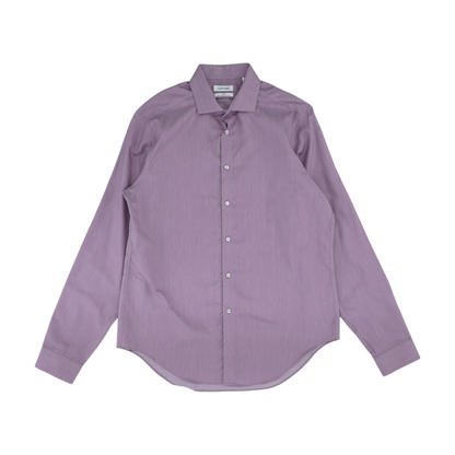 Purple Solid Long Sleeve Button Down