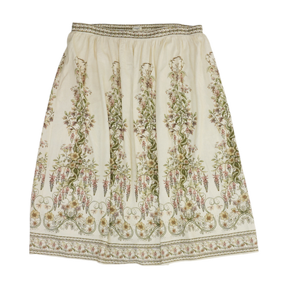 Ivory Floral Midi Skirt