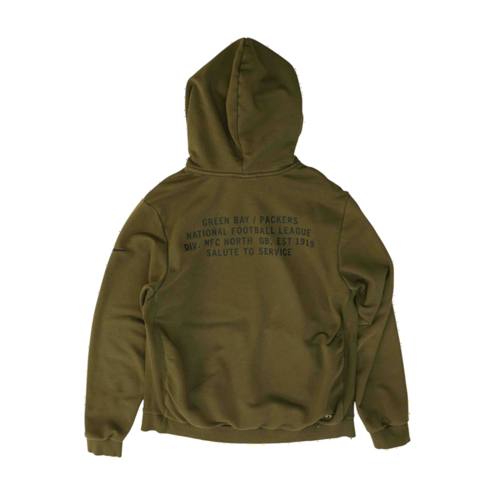 Olive Green Bay Packers Solid Hoodie Pullover