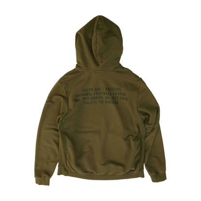 Olive Green Bay Packers Solid Hoodie Pullover