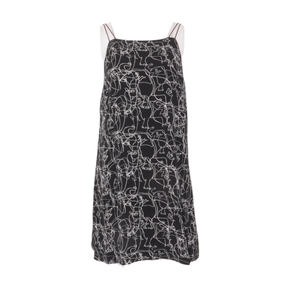 Black Abstract Mini Dress