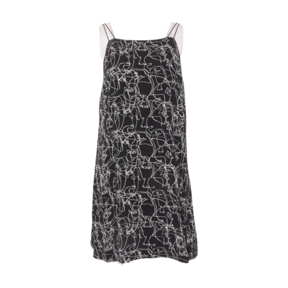 Black Abstract Mini Dress