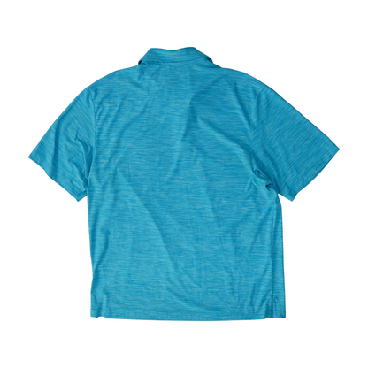 Blue Solid Short Sleeve Polo