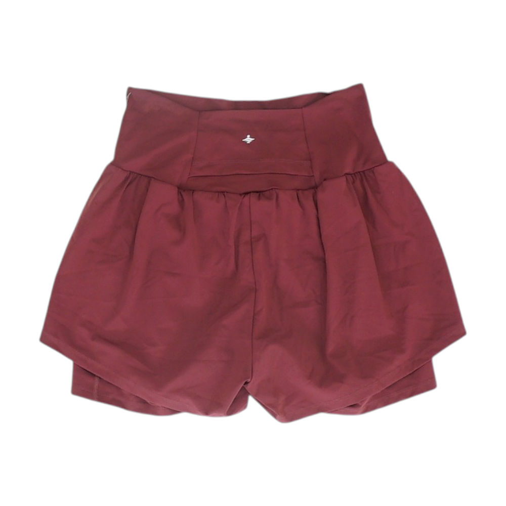 Maroon Solid Active Shorts
