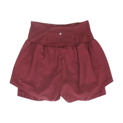 Maroon Solid Active Shorts