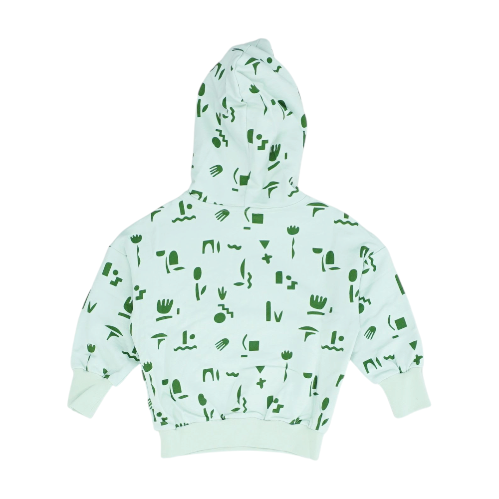 Green Print Hoodie Pullover