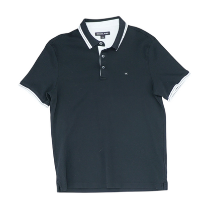 Black Solid Short Sleeve Polo