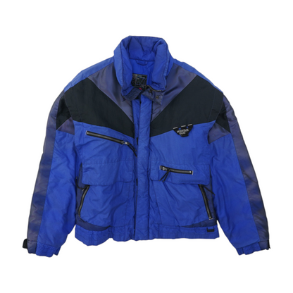 Vintage Blue Color Block Jacket