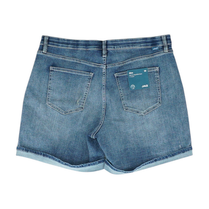 Blue Solid Denim Shorts