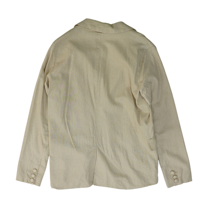 Beige Solid Blazer