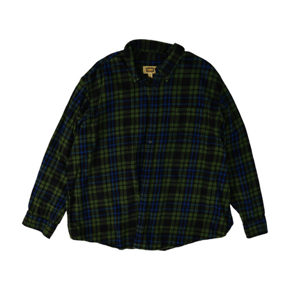 Green Plaid Flannel Button Down