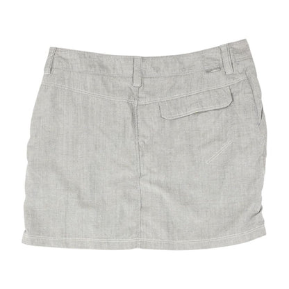 Gray Solid Midi Skirt