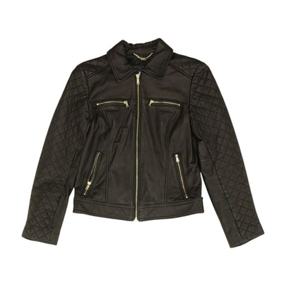 Black Solid Leather Jacket