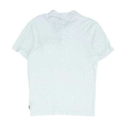 White Solid Short Sleeve Polo