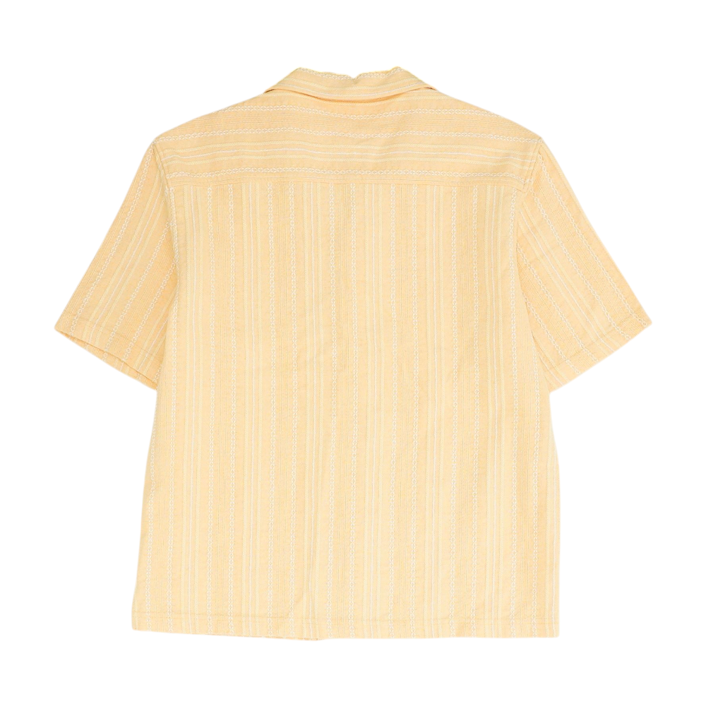 Orange Solid Short Sleeve Button Down