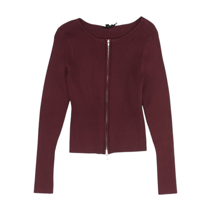 Maroon Cardigan Sweater