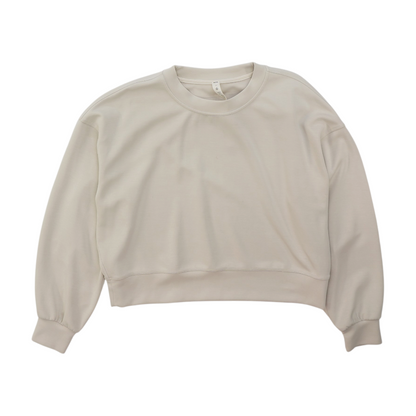 Beige Solid Sweatshirt Pullover