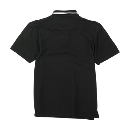 Black Solid Short Sleeve Polo