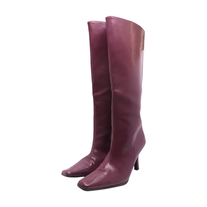 Burgundy Knee-High Boots