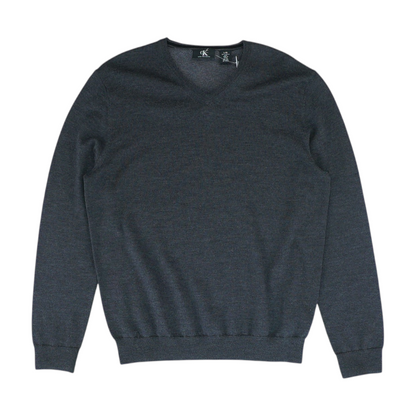 Gray Solid Pullover Sweater