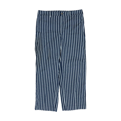 Navy Striped Straight Pants
