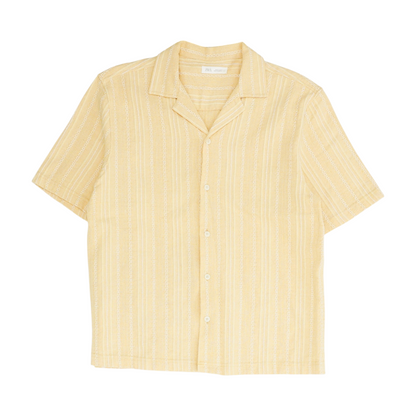 Orange Solid Short Sleeve Button Down