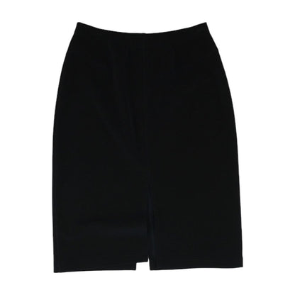 Black Solid Midi Skirt