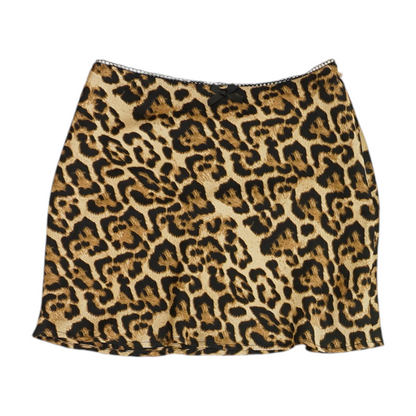 Tan Animal Print Mini Skirt