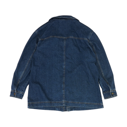 Blue Solid Denim Jacket