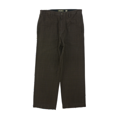 Brown Plaid Relaxed Pants