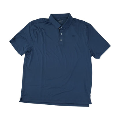 Blue Solid Short Sleeve Polo