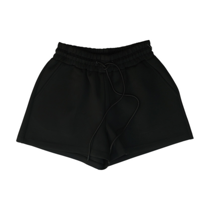 Black Solid Active Shorts