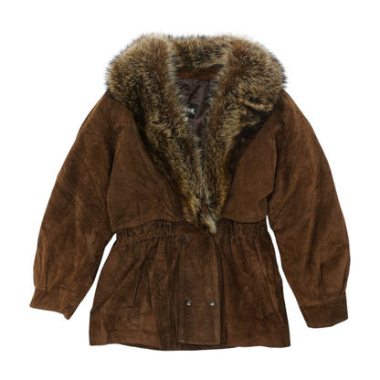 Vintage Suede Fur-Trim Jacket